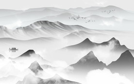 高清 山水水墨国画 TIF分层