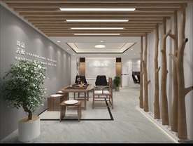 北欧新中式现代办公室模型绿植盆