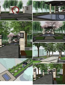 园林过道观景模型