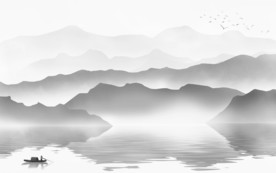 灰色新设计山水画 TIF分层
