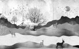 麋鹿现代装饰画 TIF分层