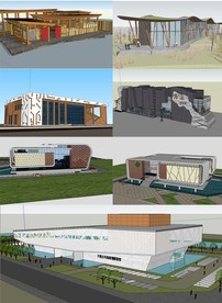 服务中心建筑SU