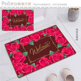 欧式烂漫玫瑰地垫