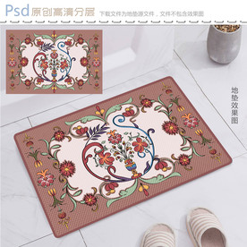 欧式复古宫廷花纹地垫设计