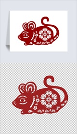 2020鼠年的剪纸元素