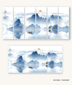 水墨山水背景墙