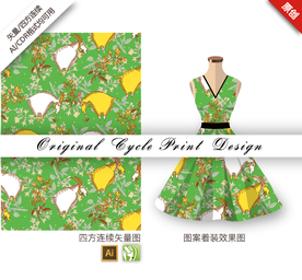 矢量米兰花四方连续