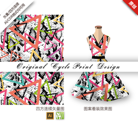 矢量涂鸦几何四方连续