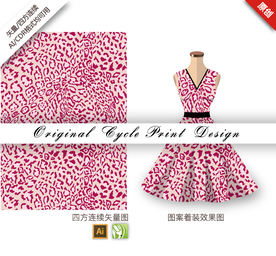 矢量抽象豹纹四方连续