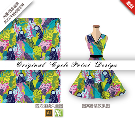 矢量怪兽丛林四方连续