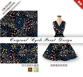 矢量菊花梅花四方连续