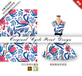 矢量抽象白芨四方连续