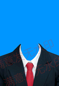 女性红色领带西装证件照正装衣服