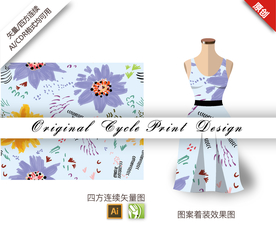 抽象涂鸦曼陀罗四方连续