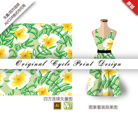 矢量手绘金樱子四方连续