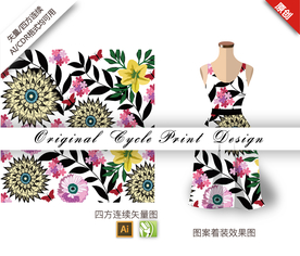 抽象荷兰菊四方连续