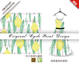 抽象梨叶子四方连续