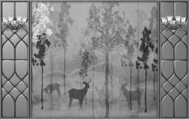 简欧麋鹿装饰画 TIF分层