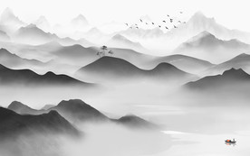 最新中国风山水画 TIF分层