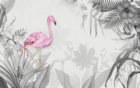 火烈鸟背景装饰画 TIF分层