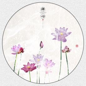 水墨荷花装饰画