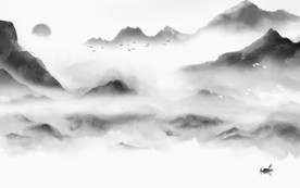 灰色爆款新山水画 TIF分层