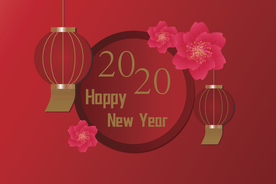 矢量图新年梅花灯笼背景图