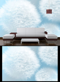 蒲公英电视背景墙