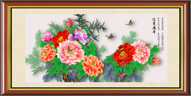 原创高清手绘牡丹装饰画壁画