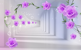 紫色玫瑰背景图
