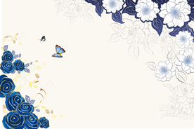 蓝色花卉背景图