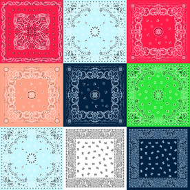 腰果方巾拼接花纹