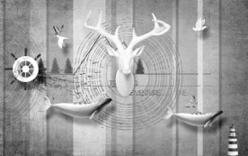 地中海装饰小清新画 TIF分层