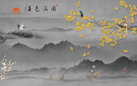 花鸟新款山水新画 TIF分层