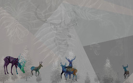 麋鹿装饰高端画 TIF分层