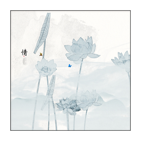 荷花冰晶画