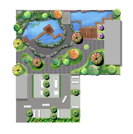 别墅庭院景观设计彩平