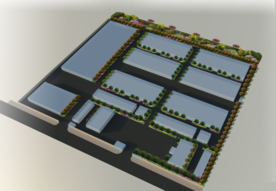 厂区绿化景观鸟瞰图