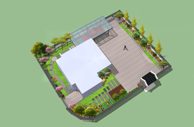 别墅庭院景观设计效果图