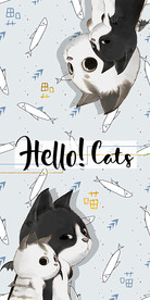 可爱黑白猫咪英文字母玄关