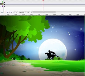 夜幕下奔跑入森林的马匹4秒