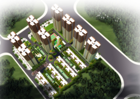 小区景观鸟瞰图