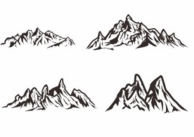 山脉手绘AI矢量图CDR源文件