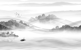 灰色电视新山水画 TIF分层