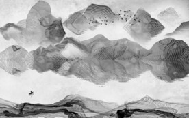 新款山水电视背景 TIF分层