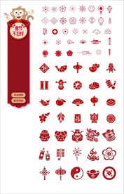中国风春节新年标识图形图标