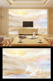 大理石纹理电视背景墙