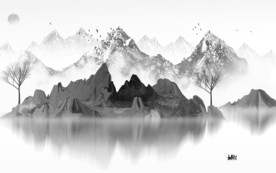 最新山水新意境画 TIF分层