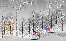 简约 欧式装饰壁画 TIF分层