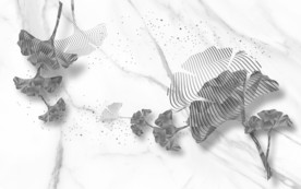 银杏爵士白装饰壁画 TIF分层